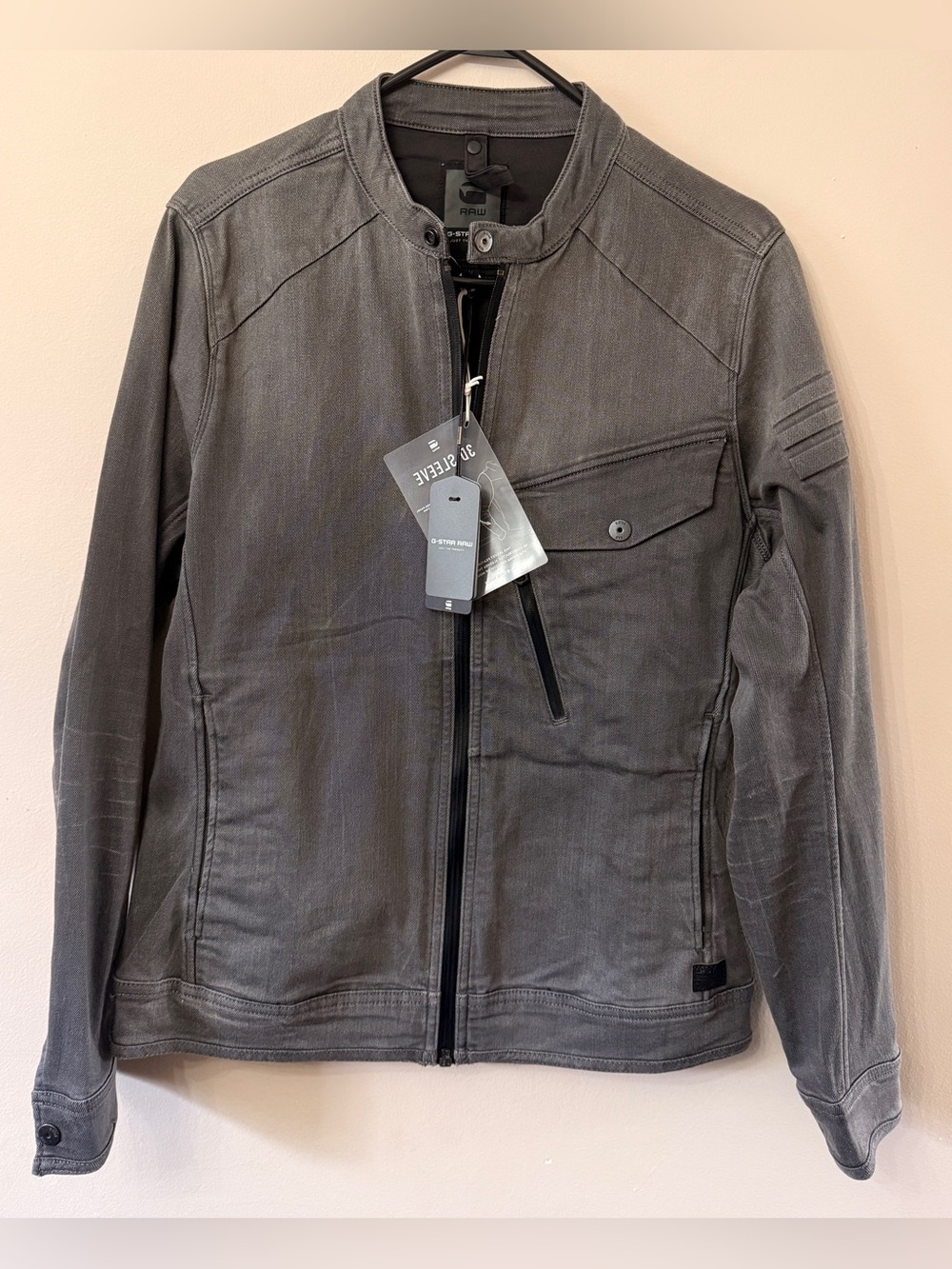 G-Star Men’s Lightweight Gray Zip-Front Shirt Jacket(brand new)